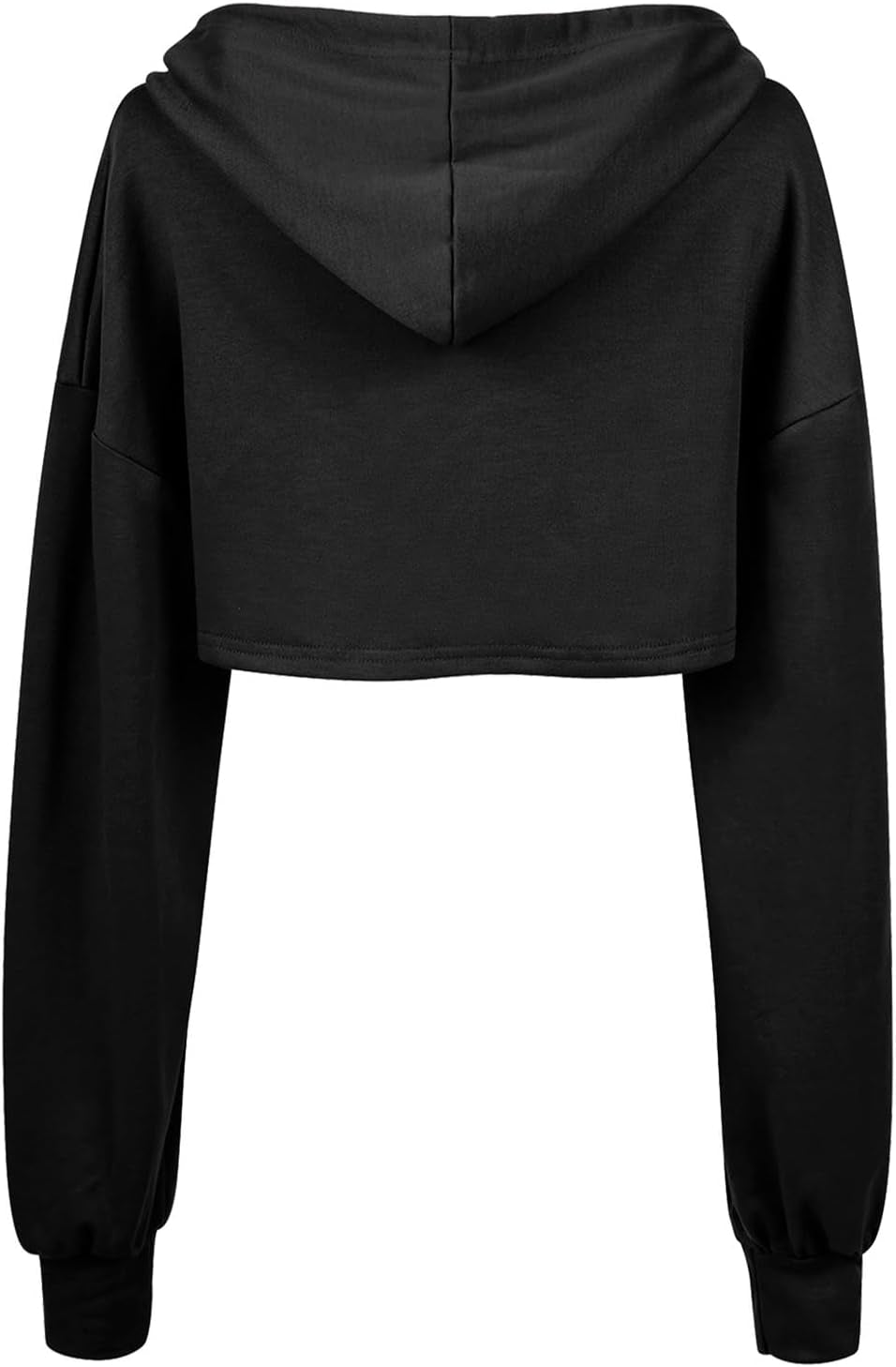 Women Long Sleeve Cropped Super Crop Top Hoodies Sweatshirt Aesthetic Punk Hip Hop Dance Sexy Rave Cloth