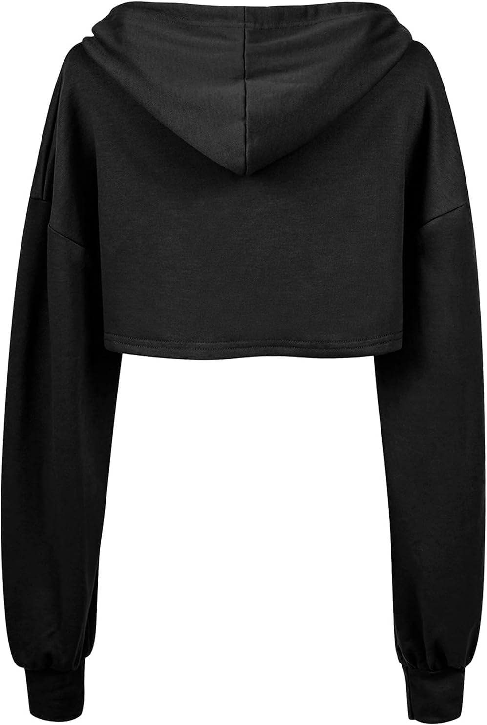 Women Long Sleeve Cropped Super Crop Top Hoodies Sweatshirt Aesthetic Punk Hip Hop Dance Sexy Rave Cloth
