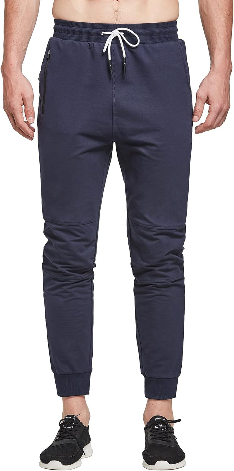 Men'S Jogger Sweatpants Tapered Workout Pants Slim Fit Mens Gym Jogger Pants with Zipper Pockets